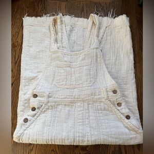 Free People Cream Gauze Cotton Overall Dress